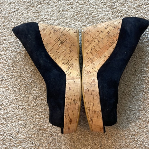 Stuart Weitzman black suede 4 inch wedges - Picture 4 of 9